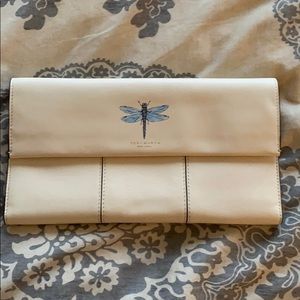 Tory Burch Clutch with hand painted dragonfly
